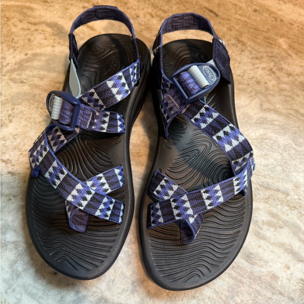 Chaco Blue Aztec Patterned Sandals - image 1